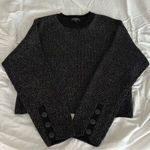 rag & bone Jubilee Crew Neck Sweater Black/Silver Metallic Size M NWOT